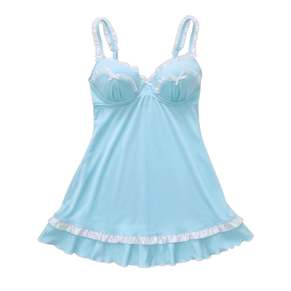 VTG Victoria's Secret Sexy Little Things Cinderella Babydoll Chemise Blue 36C
